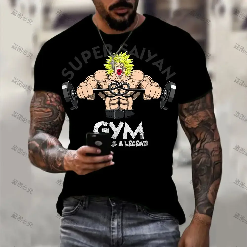 

Dragon Ball Z 2024 Vegeta Goku Men's T Shirt New High Street Tops Short Sleeve O Neck Oversized 110-6XL Gym Parent-child Wear