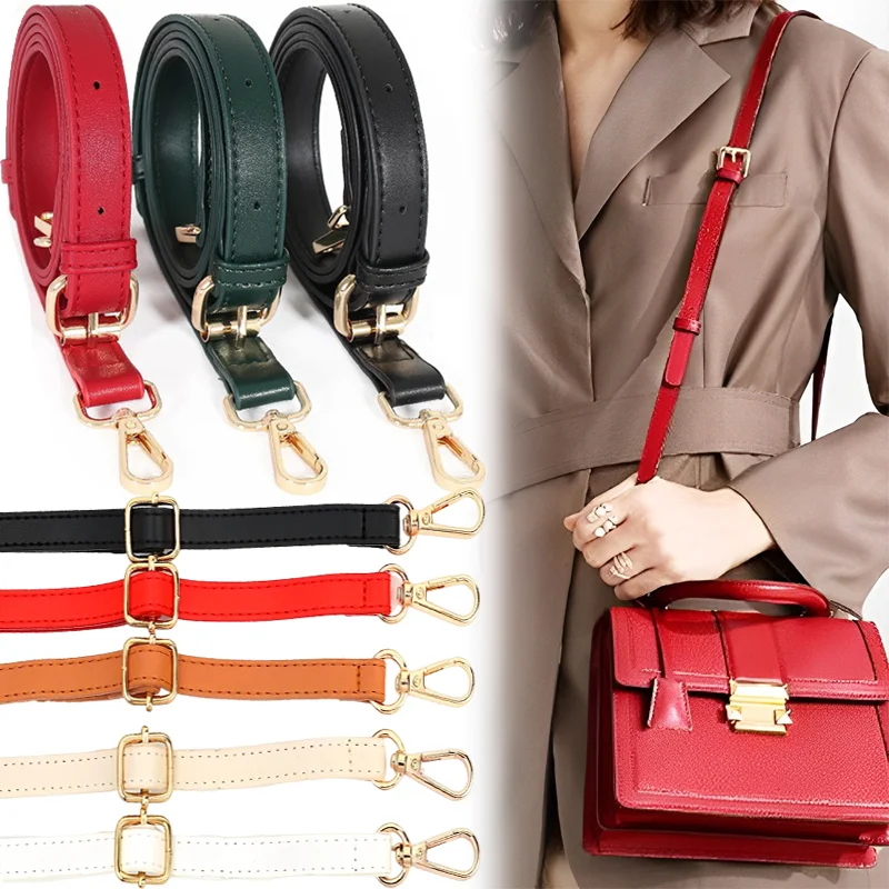 Fashion PU Leather Shoulder Strap Crossbody Bag Strap 125cm Long Double-layer Replacement Bag Belt DIY Buckle Bag Accessories