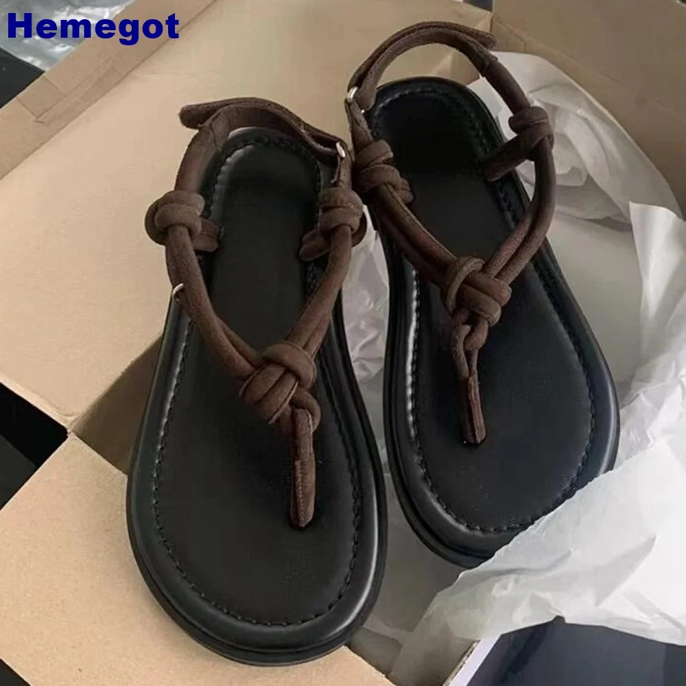 

Retro Casual Beach Flip Flops Summer Outdoor Metal Low Heel Flat Roman Sandal Fashion Women Black/brown Hook & Loop Sandals