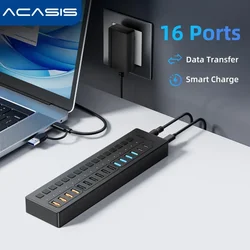Acasis USB-C Splitter 16 Ports USB Extender For Keyboard Mouse Printer Type-C Hub for Macbook Pro
