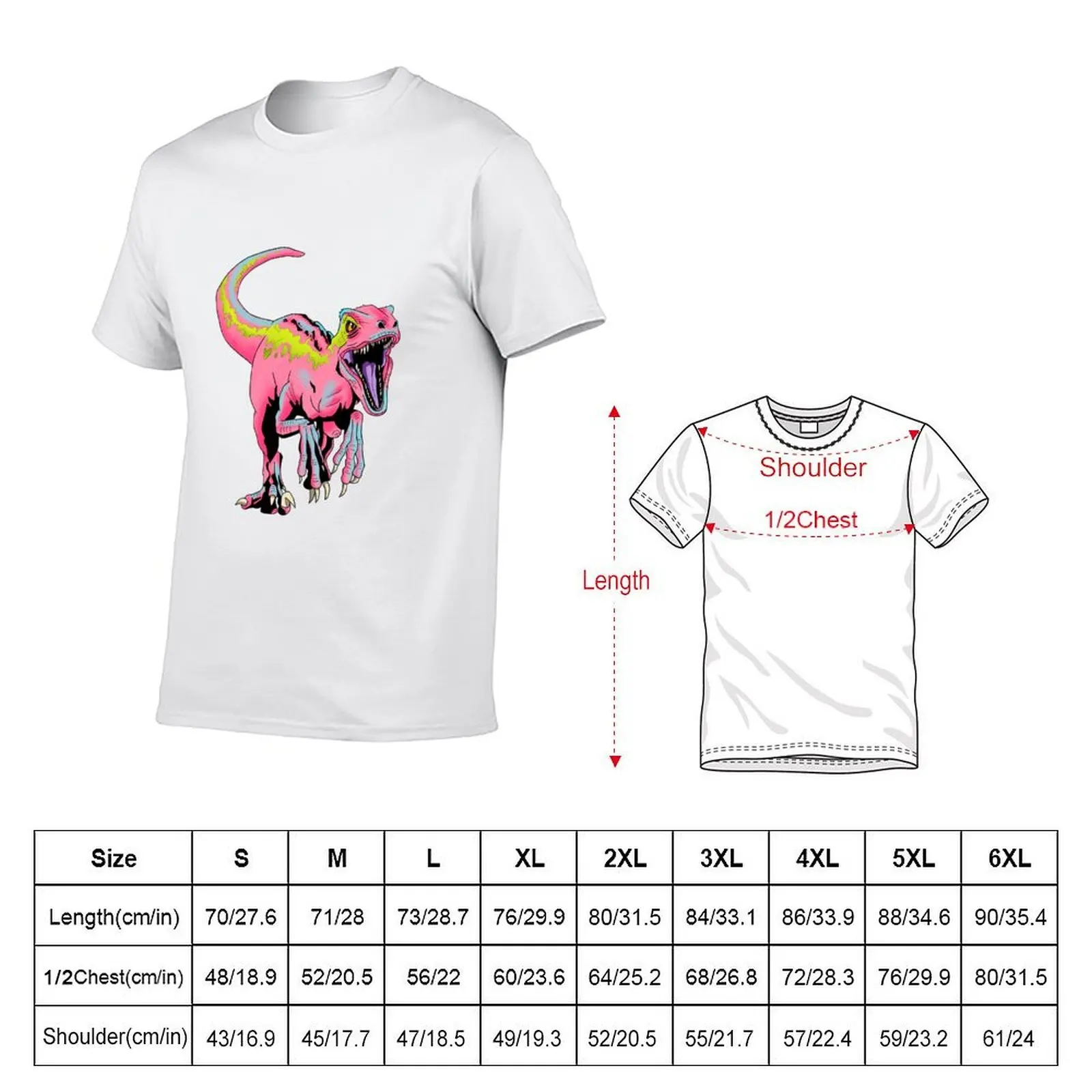Pink Velociraptor T-Shirt customs customizeds men workout shirt