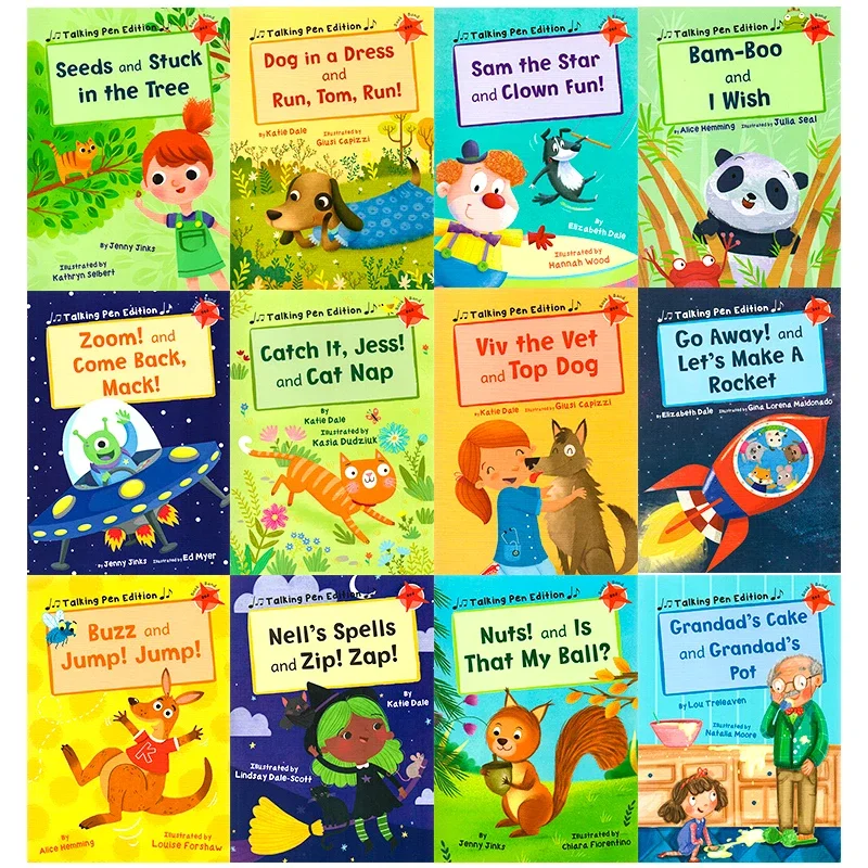 12 books/set, Maverick Early Reader Red level 2, Children's books aged 3 4 5 6 English Reading book, Picture Books HJ-017