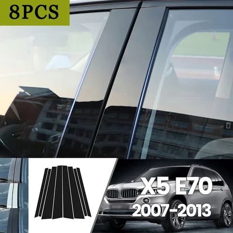 Для BMW X5 E70 2007-2013 2008 2009 2010 2011 2012 яркий черный углеродное волокно, окно, дверь, водонепроницаемая наклейка BC