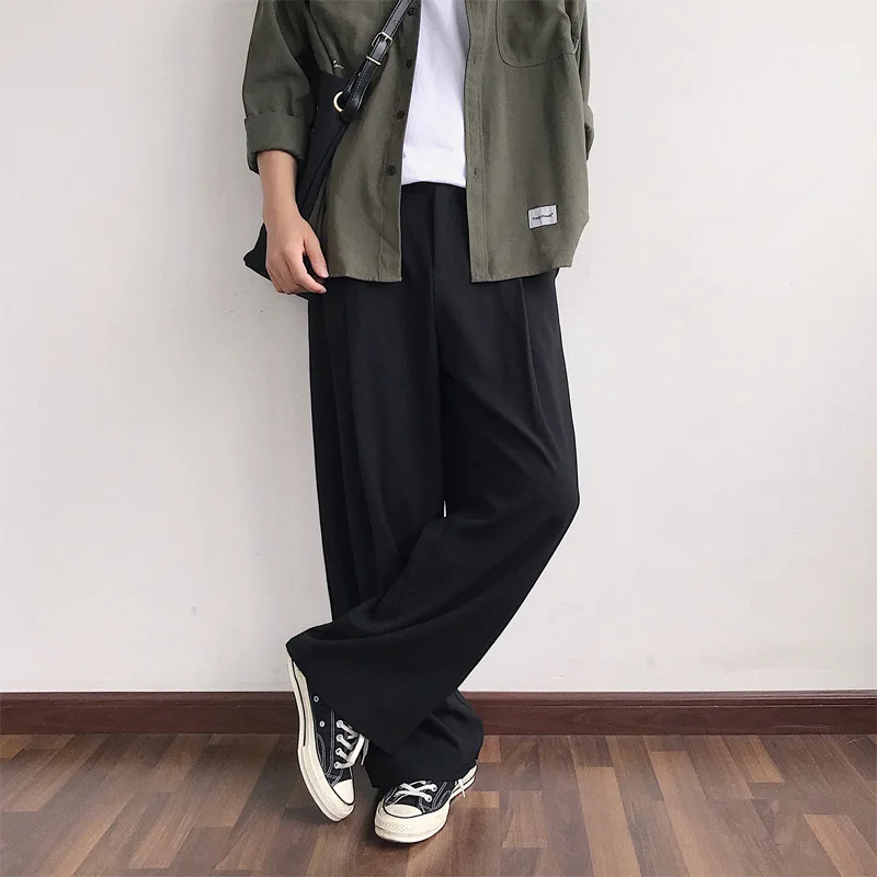 Men's Spring and Autumn Loose Korean Version of The Trend of Wide-leg Pants Retro Straight-leg Dress Pants Drop Casual Pants