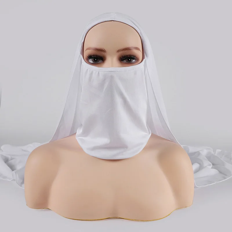 70*180CM Europa und die Vereinigten Staaten Neue Perle Chiffon Damen Masked Turban Muslimischen Einfarbig Schal