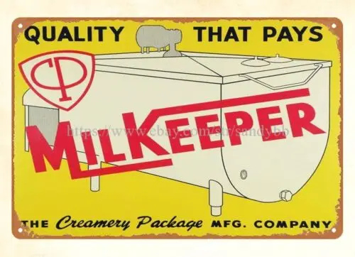 Milkeeper Creamery Package MFG metal tin sign nostalgic metal artwork sale sign