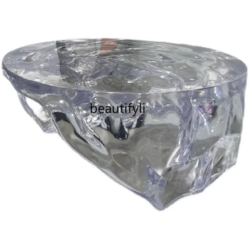 

zzSimple Modern round Art Tea Table Living Room Home Light Luxury Italian Small Apartment High Sense Resin Coffee Table