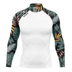 Hot Men's Rashguard Long Sleeve Surfing Shirts Sunscreen Lycra Fabric Surf Sweatshirt UV Protection RightTrack Swimwear