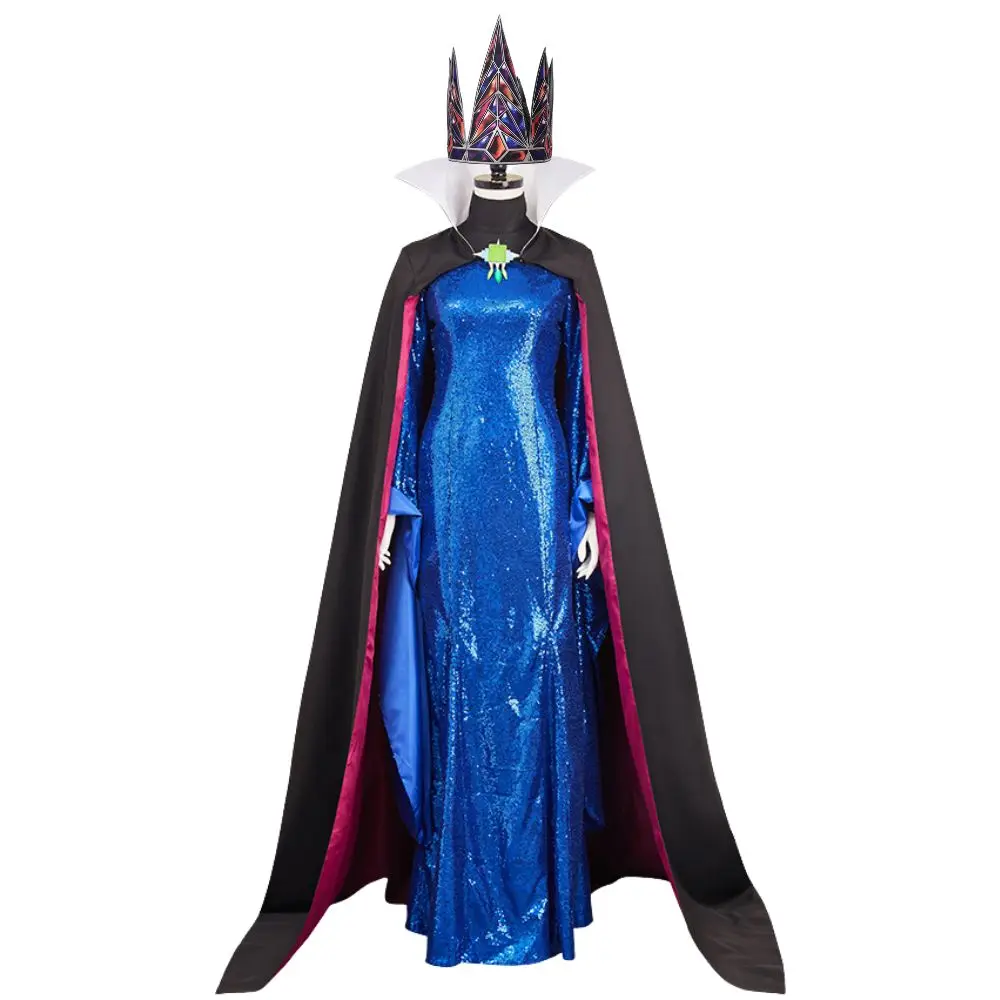 Evil Queen Snow White Cosplay Dress Crown Cloak Women Costume Disguise  Roleplay Outfit Fancy Dress Up Halloween Carnival Suit - AliExpress  200000532