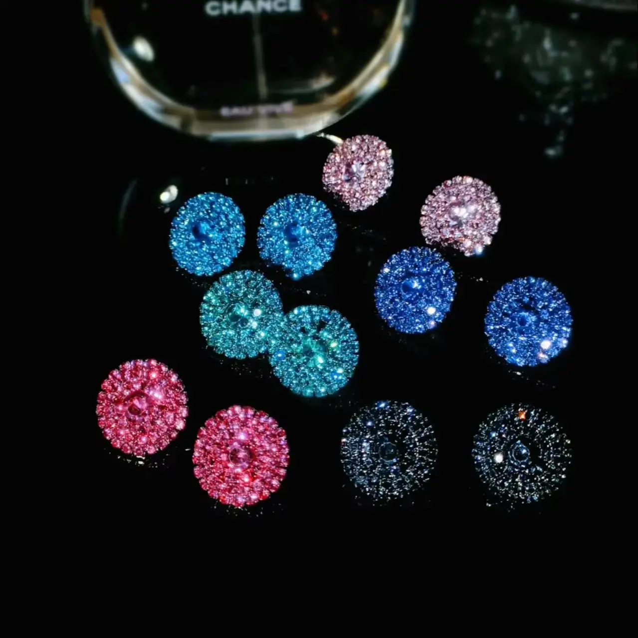 MYYA Small Simple Earrings For Women Rhinestone Sparking Heart Triangle Earrings For Wedding Prom Jewelry Gift