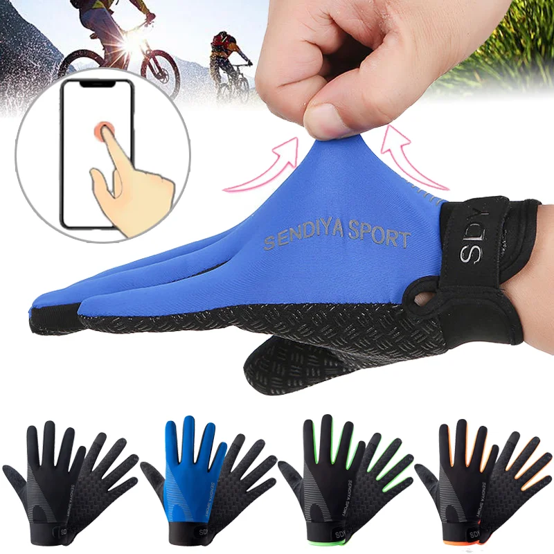 Anti-Slip Cycling Gloves TouchScreen Bike Gloves Warm Winter Sport Shockproof Full Finger Breathable Bicycle Glove for Men Woman