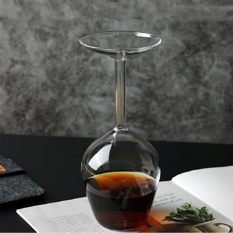 Copa de Vino Invertida Única de 13.5oz, Ideal para Licores y Cócteles, para el Hogar, Bar y Restaurante, Mejora tu Experiencia con las Bebidas