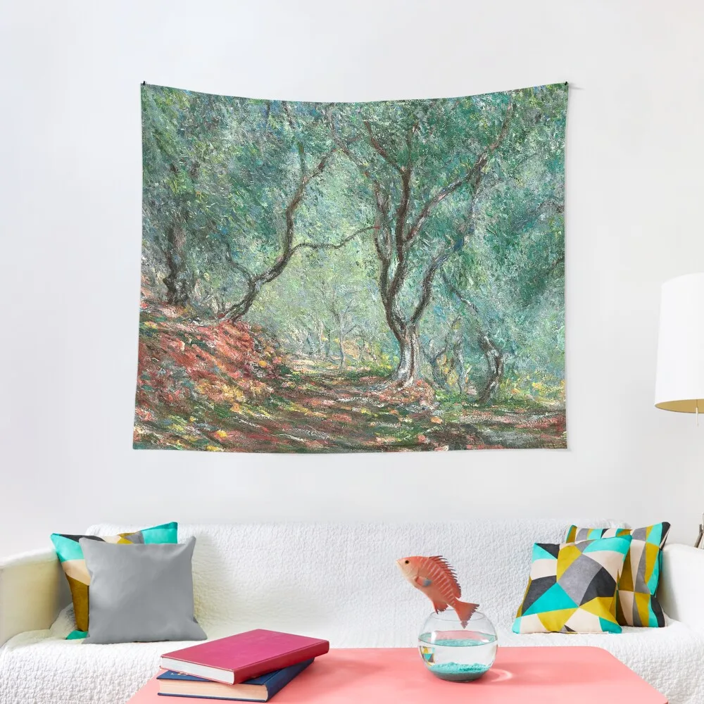 

Claude Monet - Olive Tree Wood in Moreno Garden Tapestry Luxury Living Room Decoration Tapestries Wall Hanging House Decorations