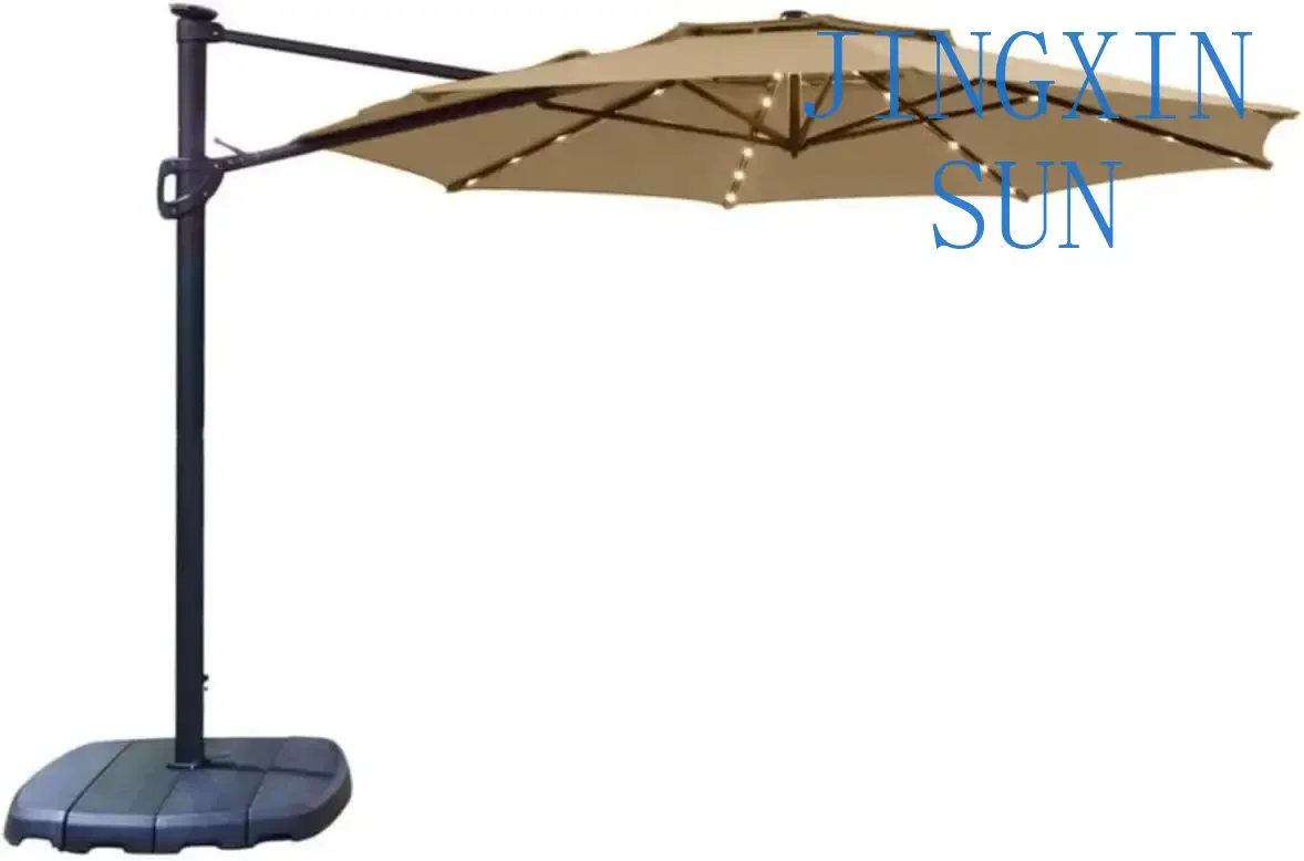 Commercial Simple 11ft LED Umbrella - Upgraded Fabric Riplock Replacement Canopy Top Cover