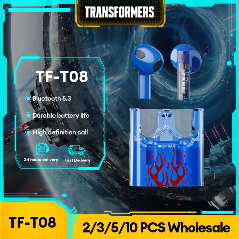 

TRANSFORMERS TF-T08 2/3/5/10 PCS Wholesale Bluetooth Gaming Earphone Noise Reduction Low Latency Headphones Music Earbuds Choice