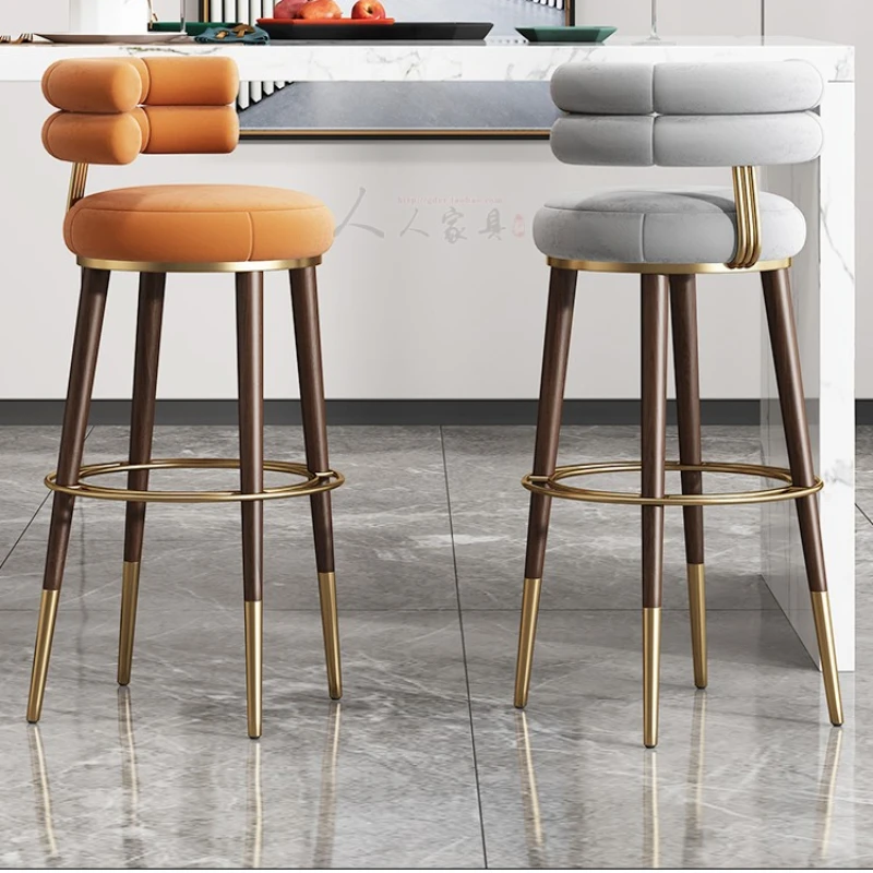 Nordic Reception Bar Stool Accent Minimalist Modern Island Dining Chairs Luxury Kitchen Counter Cadeiras Nordic Furniture XR50BY