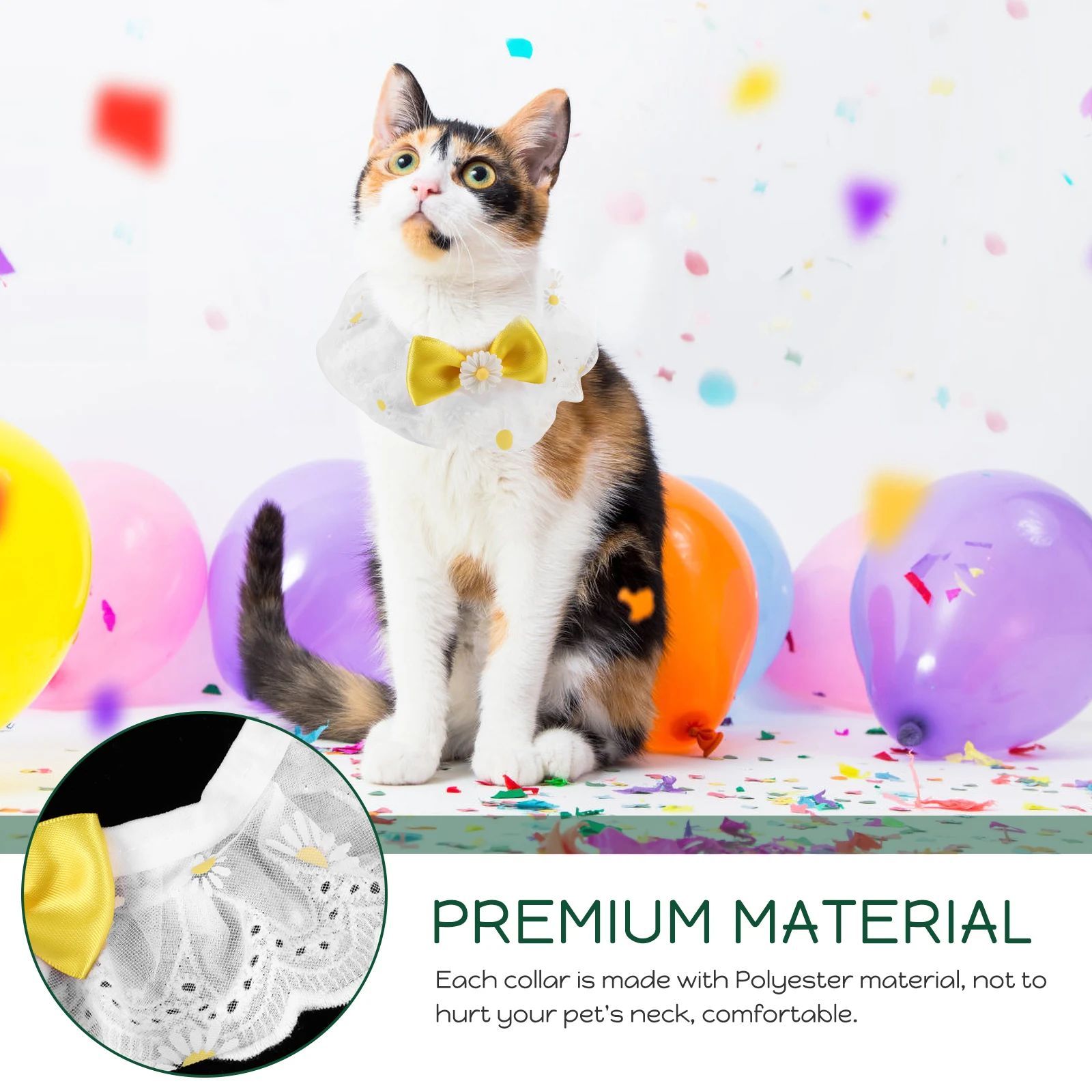 

Pet Neck Collar Wear resistant Adorable Style Adjustable Reusable Puppy Dog Scarf Decorative Cat Accessory Lace