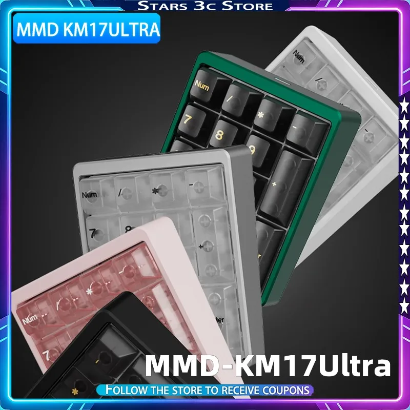 

MMD KM17 ultra Mechanical Numeric Keypad Aluminum Alloy Wireless Tri Mode Hot-swappable Full-key Office Keyboard for Designer