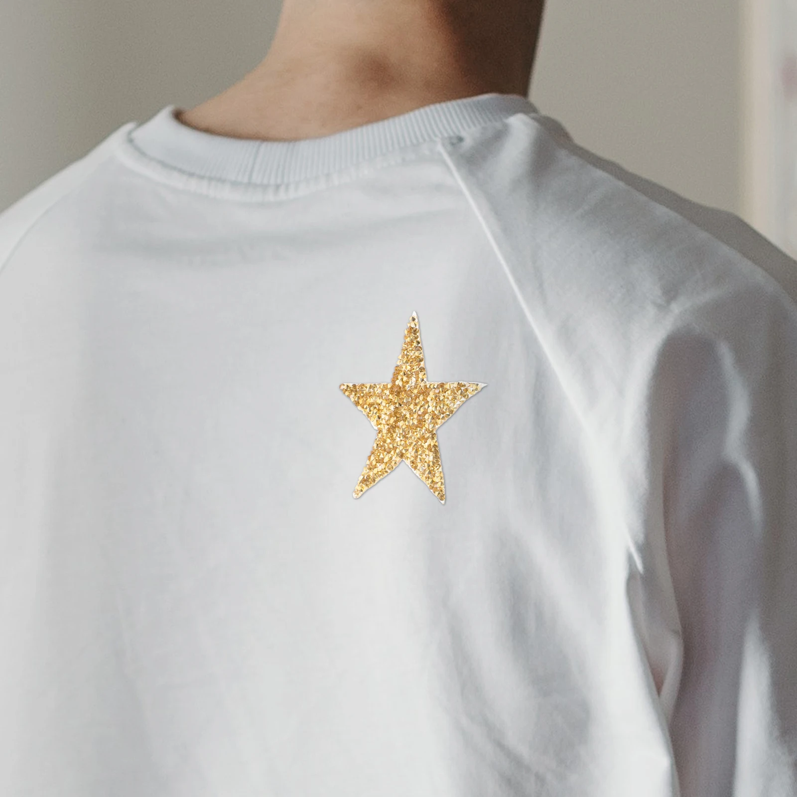 

30pcs Iron On Glitter Patches for Clothing DIY Polyester Repair Decor Star Sticker Adhesive Embroidery Applique Patch