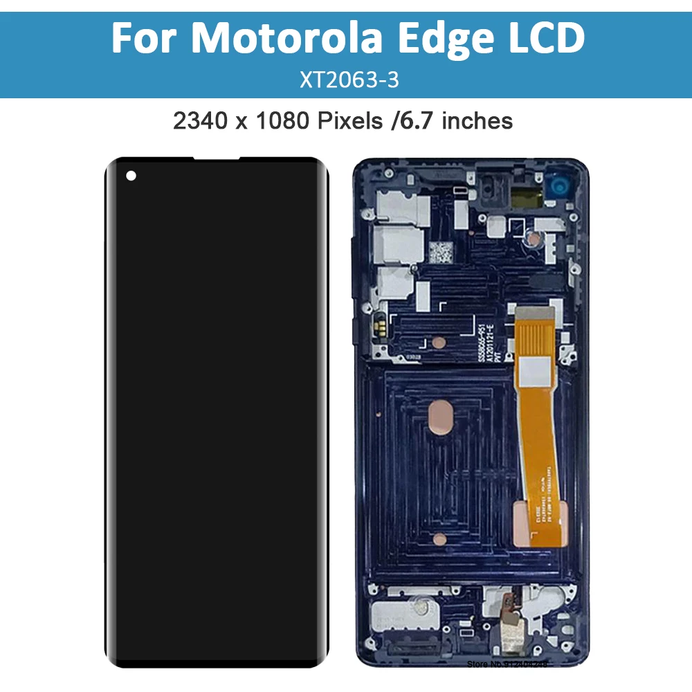 AMOLED For Motorola Moto Edge+ LCD XT2061-3 Touch Screen Digitizer For Moto Edge Display XT2063-3 touch panel for moto edge plus