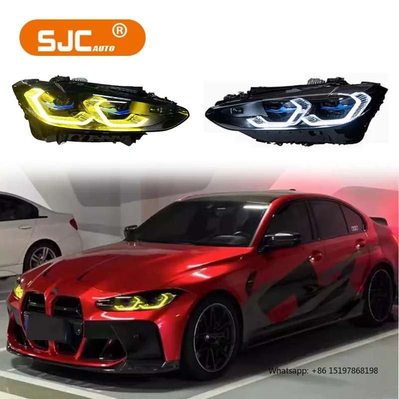 

Двухцветные лазерные фары SJC для BMW серии 4 G22 G23 G26 G80 G82 420i 425i 430i M440i 2020-2023 Желтый Белый Drl Фара