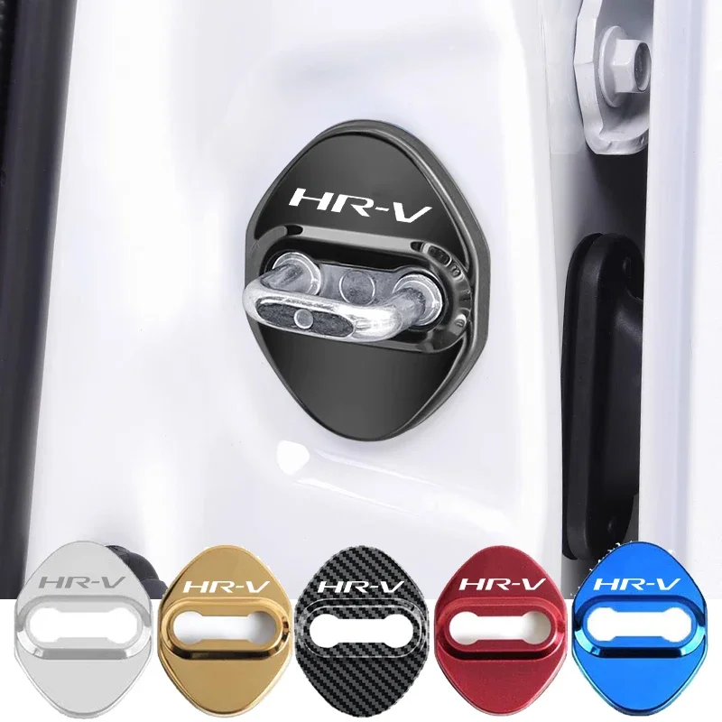 4PCS Stainless Steel Car Door Lock Cover Anti Rust Protective Buckle Sticker Decals For Honda HR-V Auto Exterior Accessories