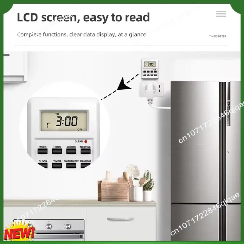 

A48I цифровая розетка с таймером, электронный таймер, 24-часовая кухонная розетка с таймером, программируемая розетка, вилка европейского стандарта