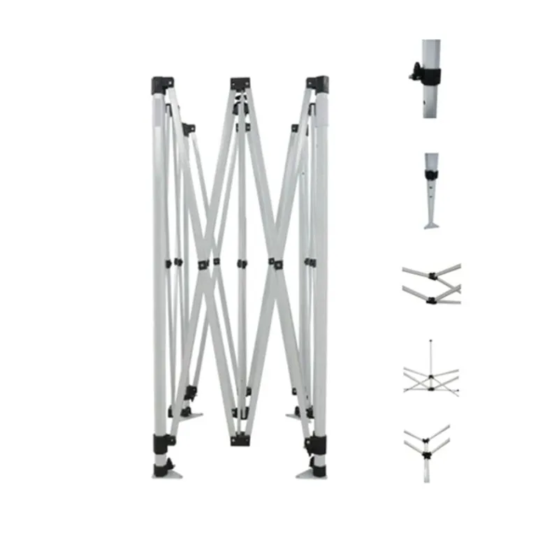 

High Quality Heavy Duty White Black Steel Aluminum Iron Outdoor Display Instant Foldable Pop-Up Framed Tent