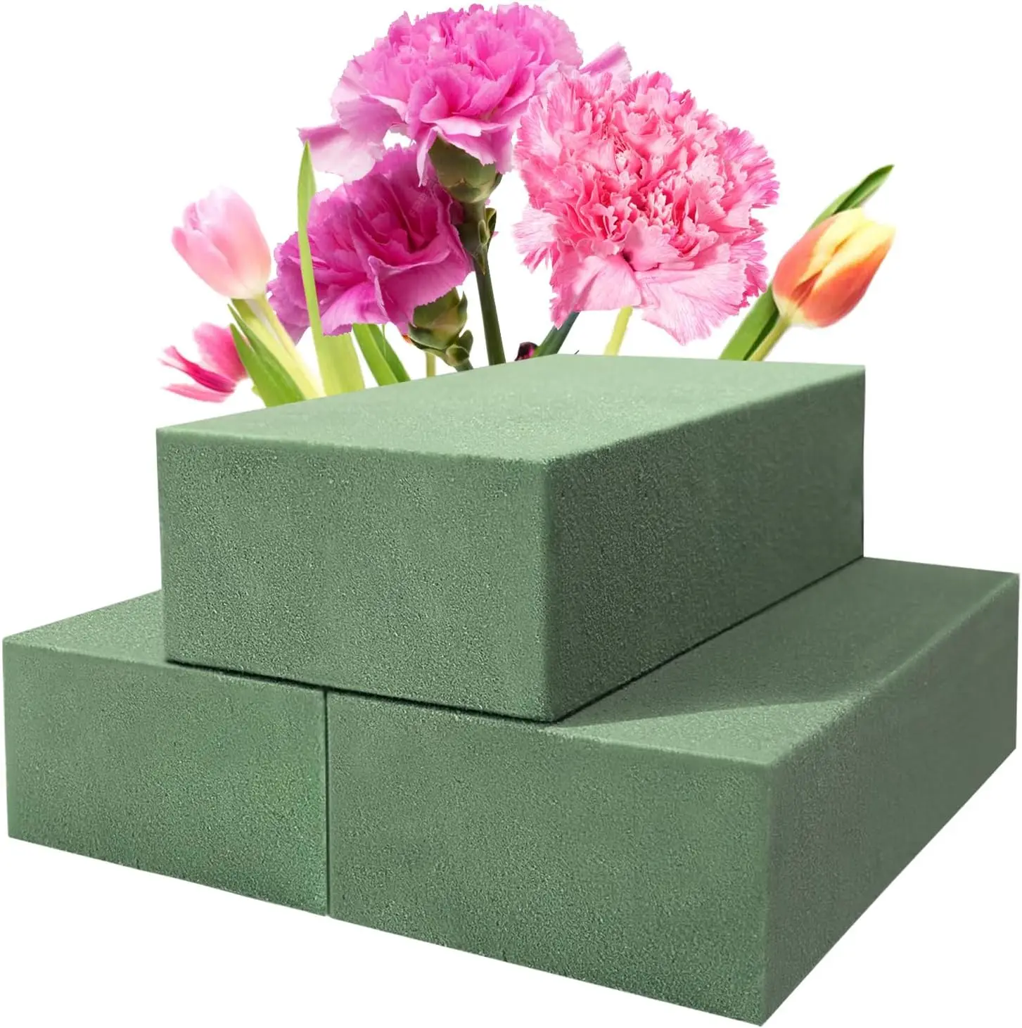 

3 Pack Floral Foam Blocks for Wet/Dry Flower Arrangements, Crafts & DIY Decor (5.5" x 3.1" x 1.7")