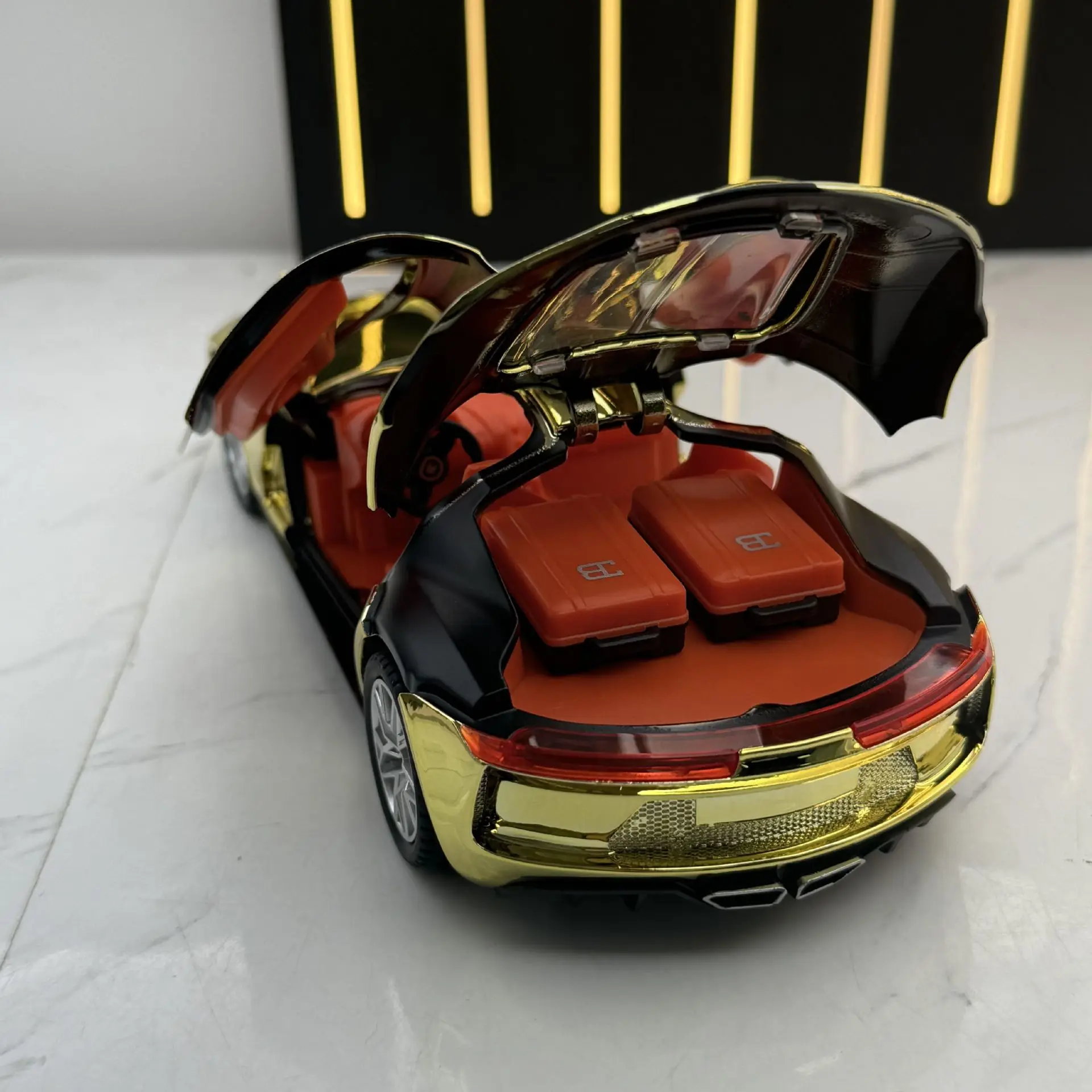 1:24 سيارة رياضية أتلانتيك محاكاة دييكاست سبيكة معدنية نموذج سيارة ضوء الصوت التراجع مجموعة هدايا لعبة أطفال