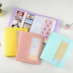 Pure Jelly Color 4 Bursts 80 Grids Bookmark Sticker Collect 2x6 Photo Album Photo Booth Frame Album with Elastic String