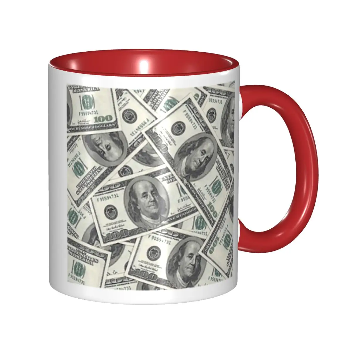 Rich Money Novelty Dollars Mug Funny Ceramic Coffee Cups Tea Mugs Milk Cup Drinkware Gifts for Woman Man DIY Custom