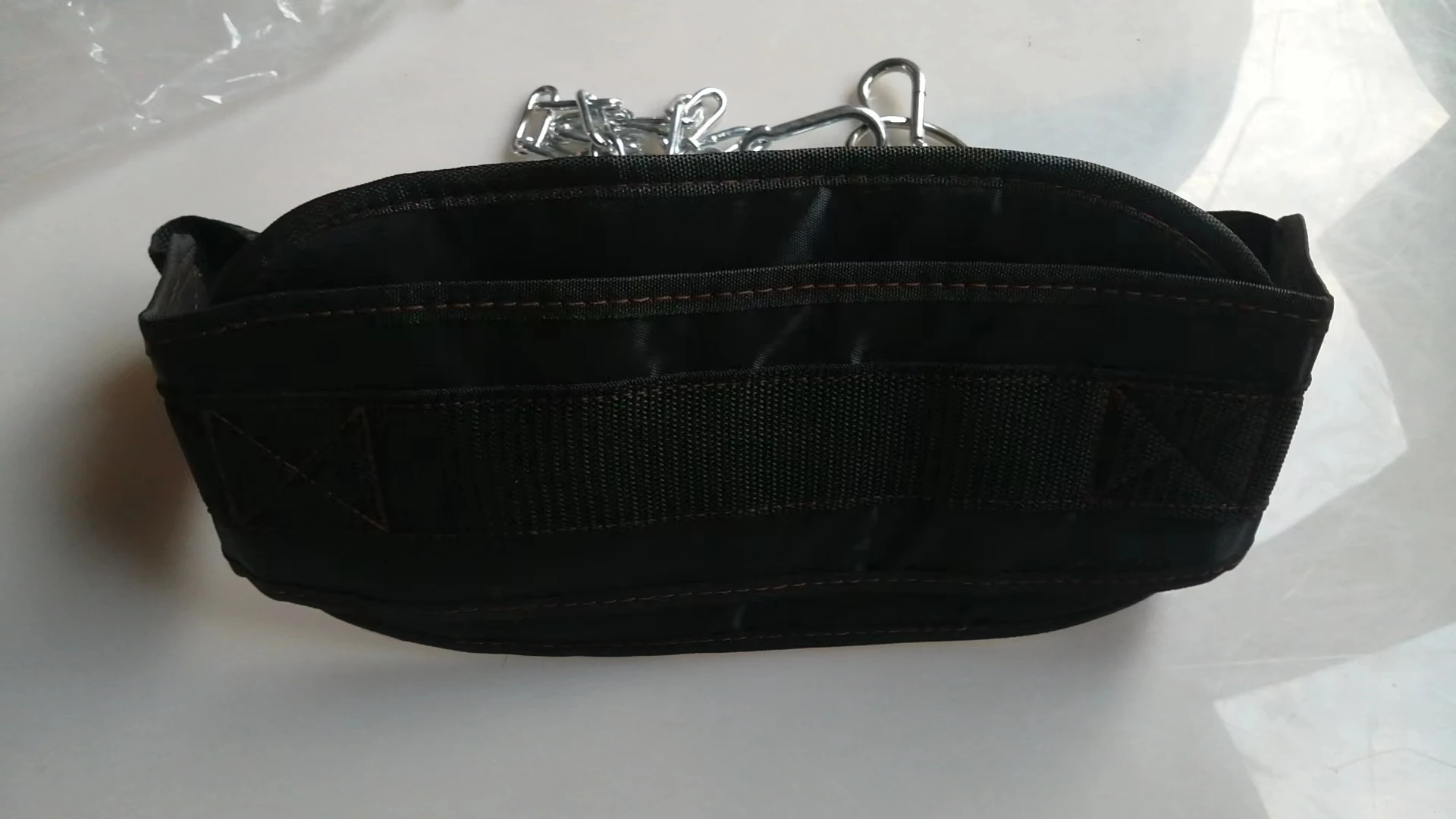 حزام رفع الأثقال من النيوبرين حزام الصالة الرياضية الخلفي مع سلسلة للياقة البدنية وكمال الأجسام وسحب ما يصل وتدريبات القوة وحزام الخصر #3