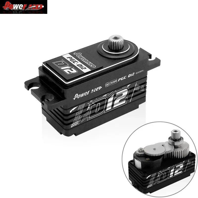 Power HD D12 12.5kg HV Coreless Servo 6.0-7.4v 0.059sec Steering Gear for  1/10 Electric Drift Vehicle RC Racing Car