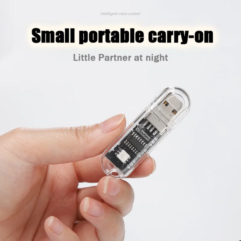 Creative Smart Voice Control Night Light Motion Sensor Lamp on / Off Colorful USB Night Light Speak To Control Lights Portable