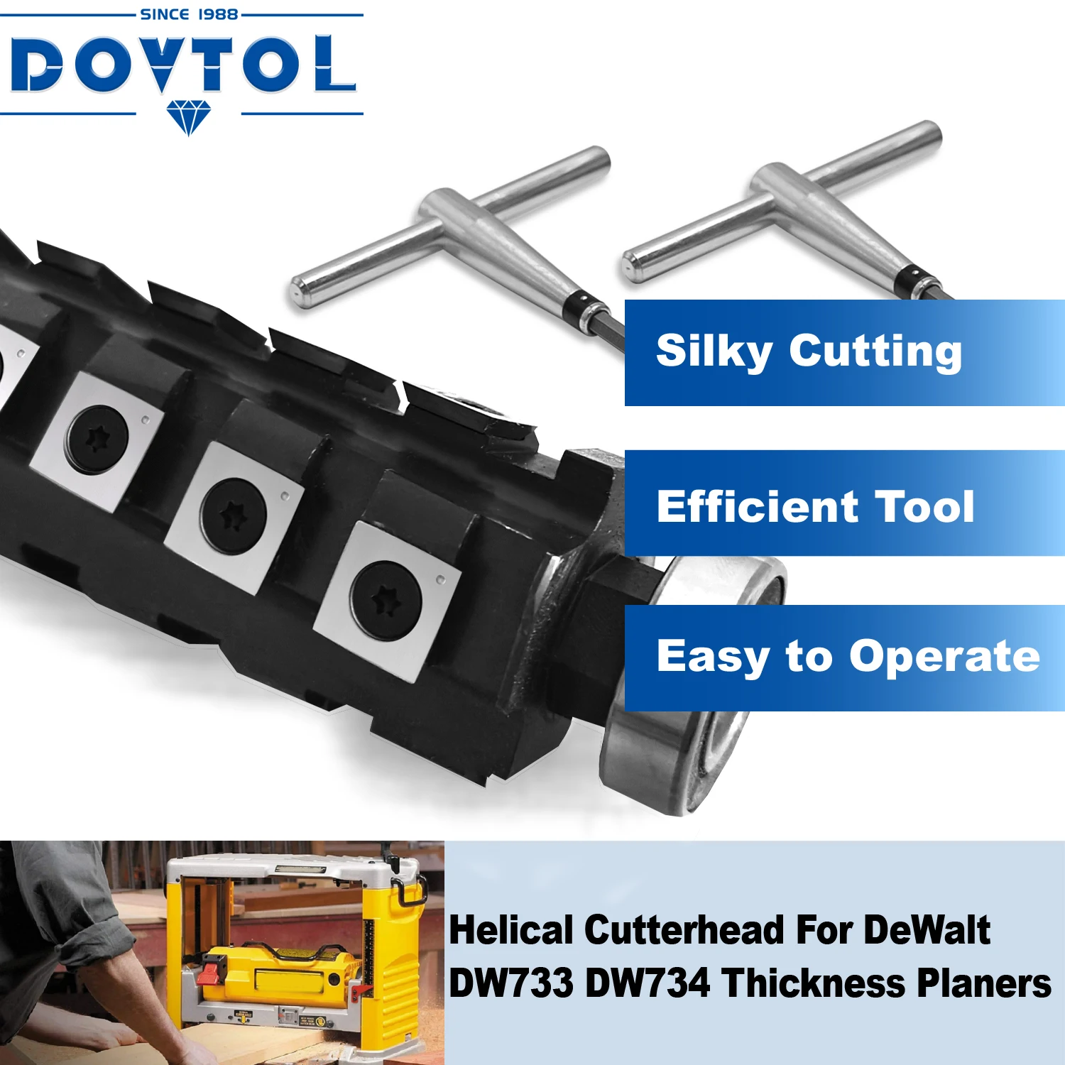 DW733 / DW734 Винтовая спиральная режущая головка для строгального станка Dewalt, толщиночного станка