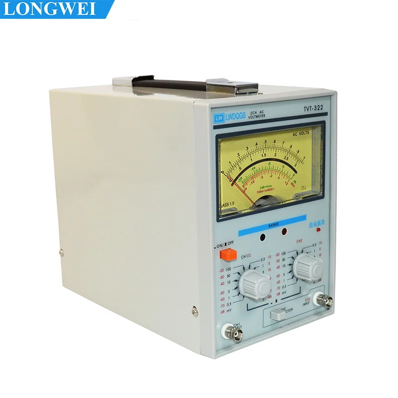 Longwei TVT-322 High-precision AC Double Needle Millivoltmeter Dual Channel Millivoltmeter Independent Test Measuring Instrument