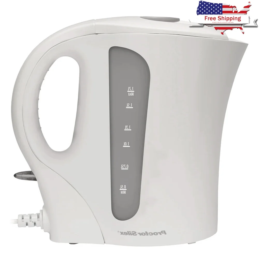 

Durable 1.7L Electric Kettle with Auto Shutoff Boil-Dry Protection Dual Water Windows Fast Boiling Cordless Design Tea Coffee