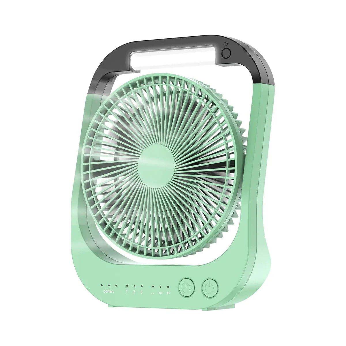 USB Desk Fan 10000MAh Rechargeable Battery Operated Fan 4 Speeds Table Fan 8inch Camping Fan 180°Rotation LED Light