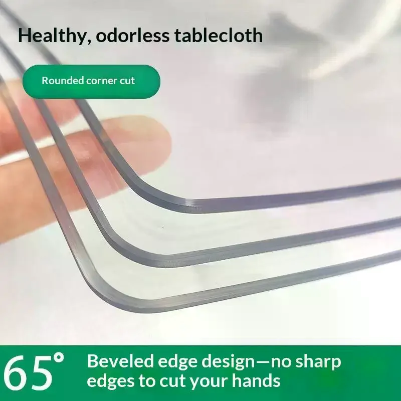 1Pc PVC Transparent Tablecloth Thickened Heat Resistant Waterproof And Oil Resistant Dining Table Mat For Home Use Supply