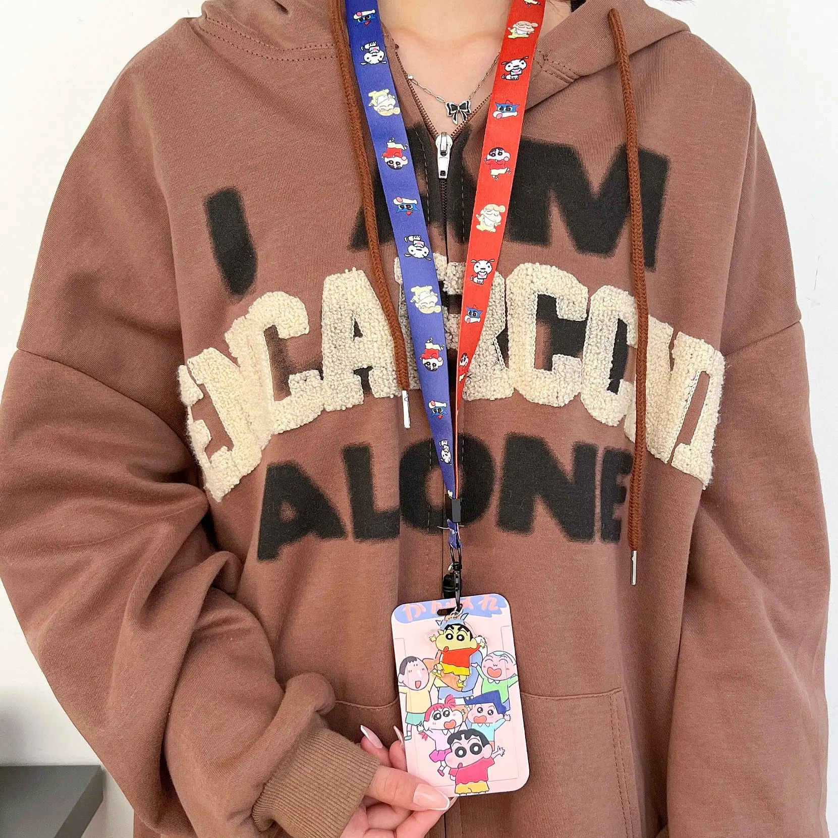 أنيمي تلوين شين تشان حاملي بطاقات الكرتون حبل طويل شارة حامل بطاقة معرف بطاقة الطالب واقية قلادة المفاتيح الهدايا #4