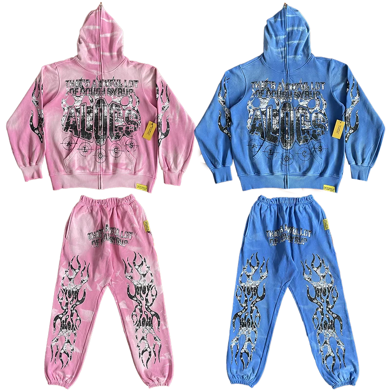

Flame Print Long Pants Hoodie Set Youth Casual Sportswear Long Sve Autumn Collection Comfortable Fit Flame Pattern