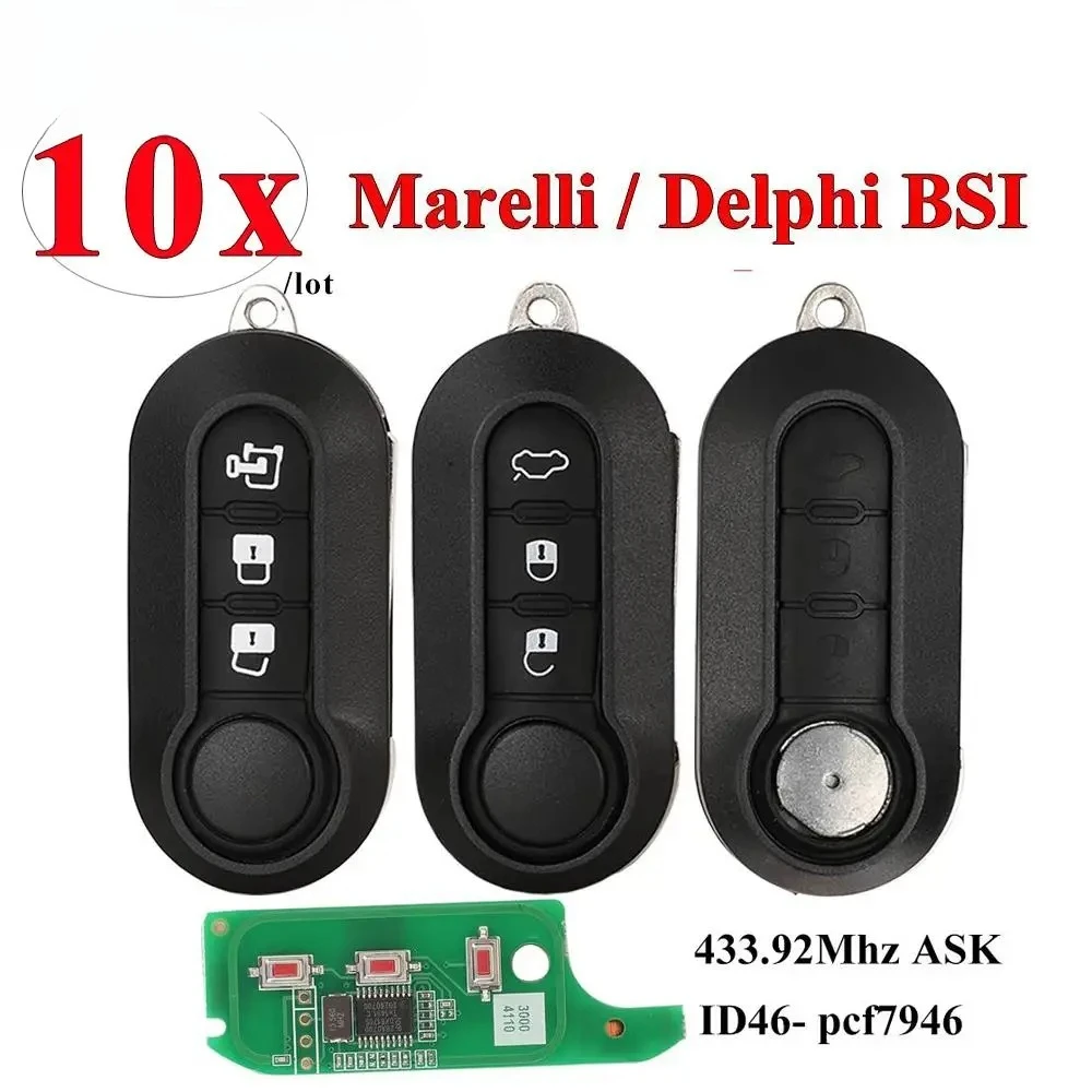 

10X Автомобильный дистанционный ключ Delphi Marelli для Fiat MPV Bravo/Ducato 500 Doblo Qubo Grande Punto Citroen Jumper Peugeot Boxer 433,92 ID46
