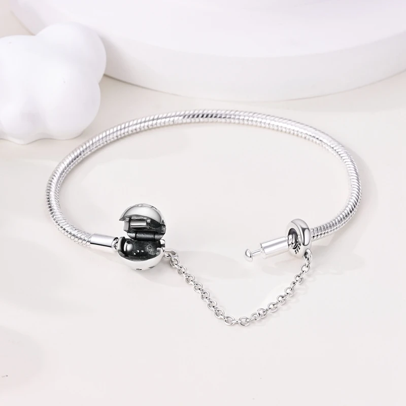 Original Armbänder 925 Silber 17-20 CM Herz Sicherheit 3mm Kette Schlange Knochen Armband Fit DIY Charms perle Geburtstag Schmuck Geschenke – Detail 36