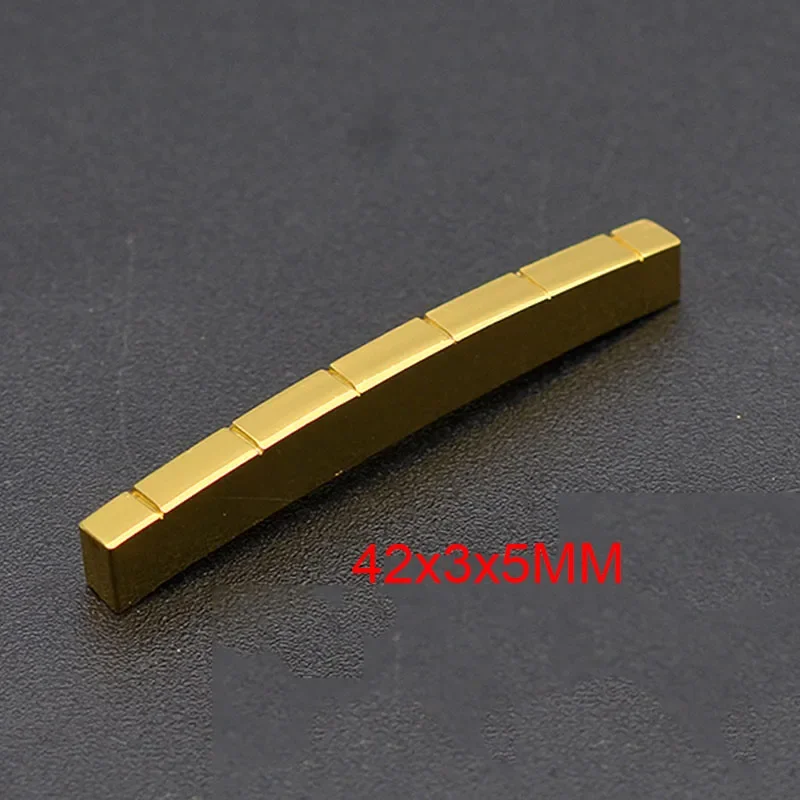 4/5/6 String Brass Nut and Saddle String Multi Size Brass Gold Plated for Electric Guitar, Acoustic Guitar, Bass Guitar Parts