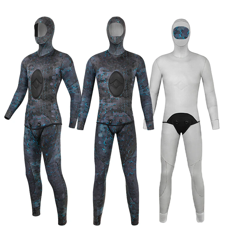 DIVESTAR New Design Customized 3/5 Mm Neoprene Camo Pretty Heat Retention Titanium Coating Spearfishing  Wet Suit for Hunting