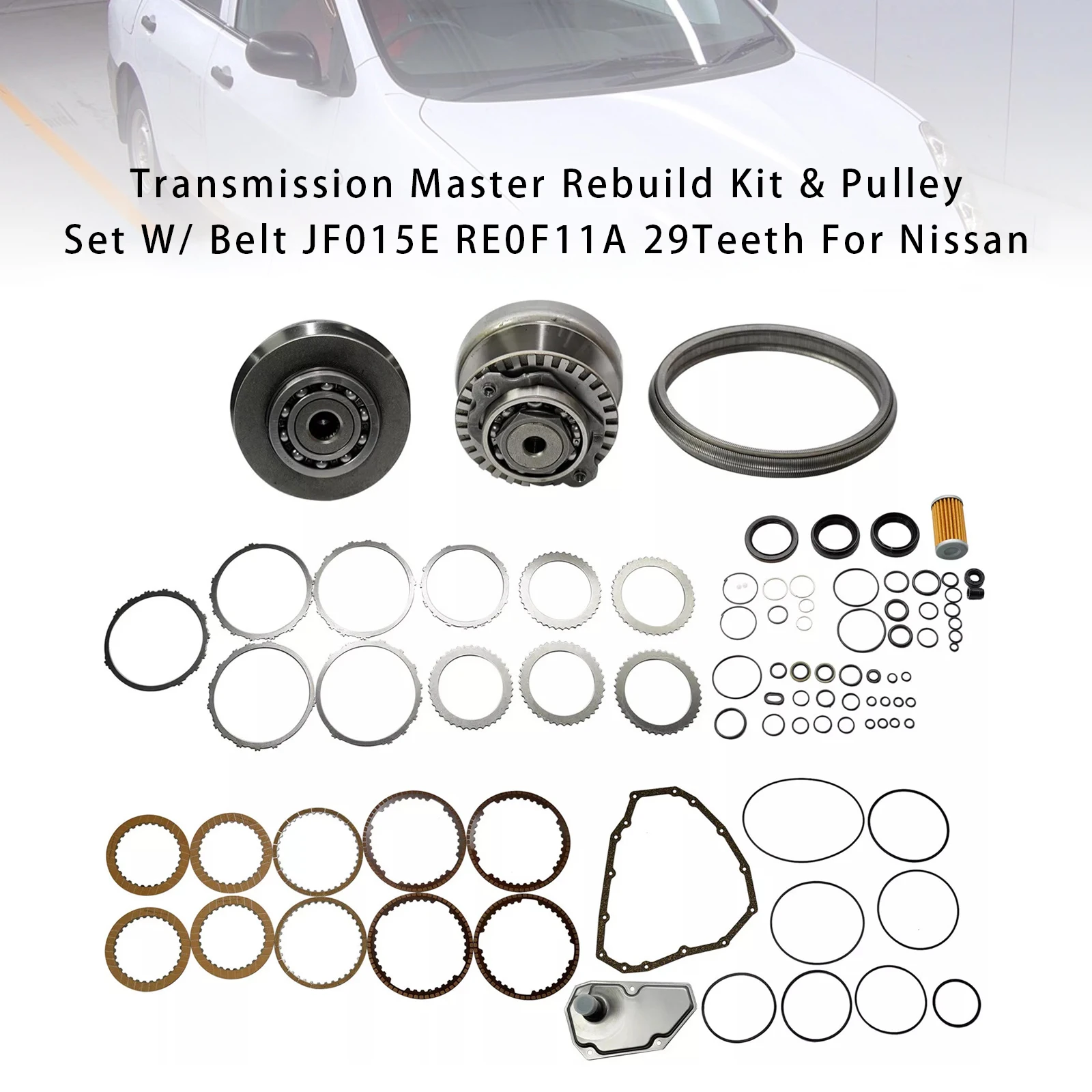 

Artudatech Transmission Master Rebuild Kit & Pulley W/ Belt JF015E RE0F11A 29T For Nissan