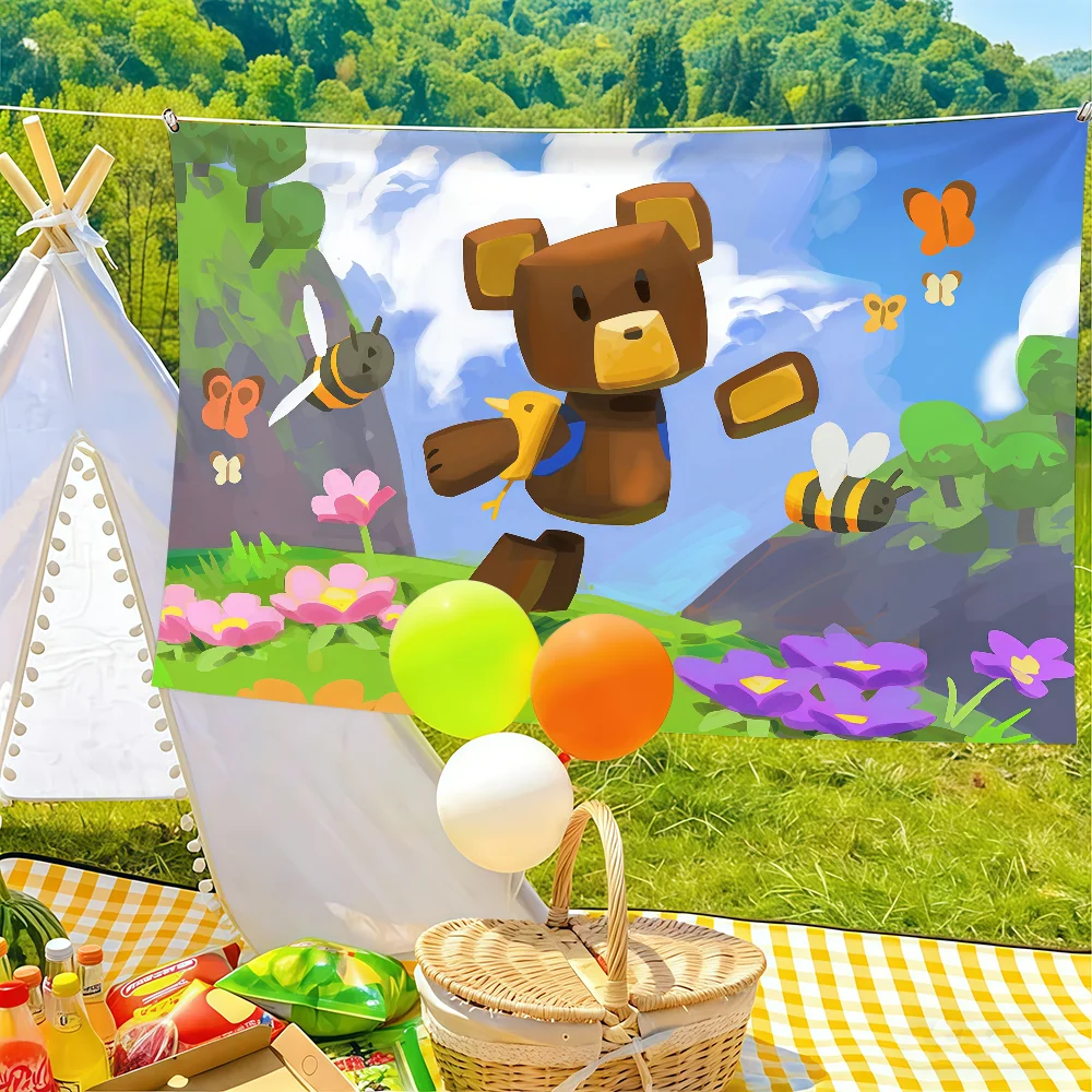 Game S-Super Bear A-Adventure Flag Suitable For Birthday Parties Living Room Bedroom And Outdoor Camping Decorations