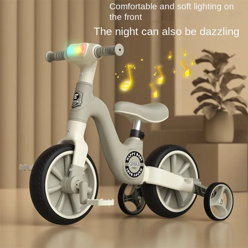 Cooya-Vélo d'équilibre multifonction pour enfants, tricycle à pédales, lumières musicales, voiture polyvalente, garçons et filles, nouveau