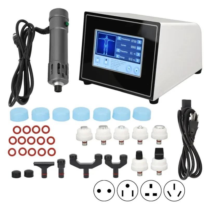 Physical Shockwave Machine Stimulate Acupoints 11 Massage Heads Analgesic 100‑240V ESWT Machine Ebony for Back